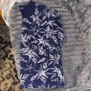 Navy Starfish Print Sweater Shirt
